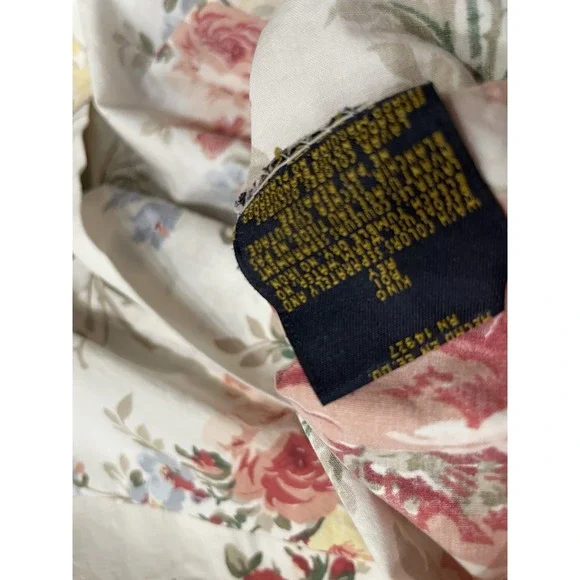 Vtg Pr Ralph Lauren Petticoat White Floral KING Pillowcases (2) - Picture 8 of 12